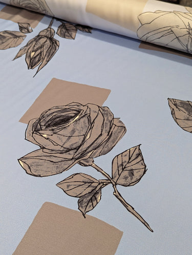 All Squares And Roses 100% Silk, Twill