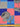 Fabric with grey roses on a checkered pattern of blue, pink, and grey squares, with a ruler shown at the bottom for scale.