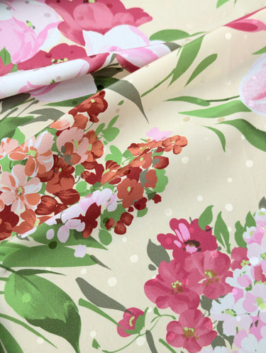 Allegra Rose, 100% Silk, Jacquard, Cream