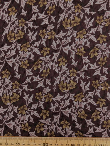 Bellflower Ivy 100% Silk, Chiffon Wine