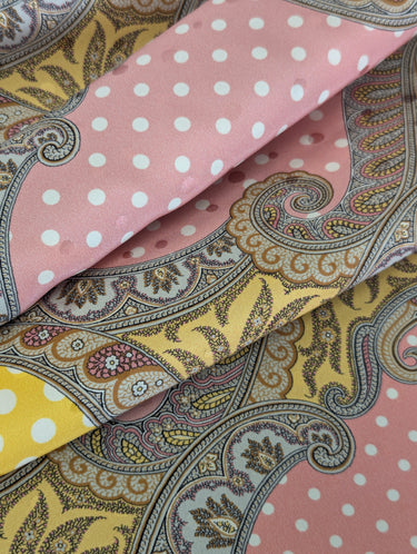Dolcina, 100% Silk, Jacquard, by Emanuel Ungaro, Pink and Yellow
