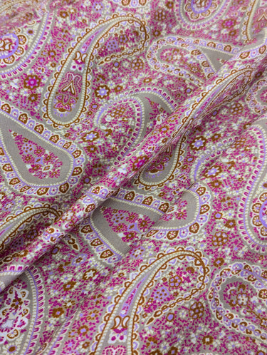 Dot Dot Paisley, 100% Silk, Jacquard, Pink