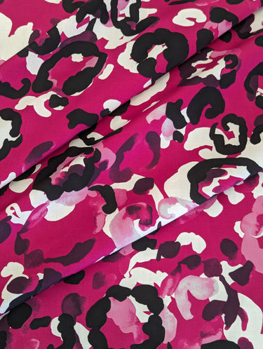 Fuschia Cheetah, 100% Cotton, Sateen