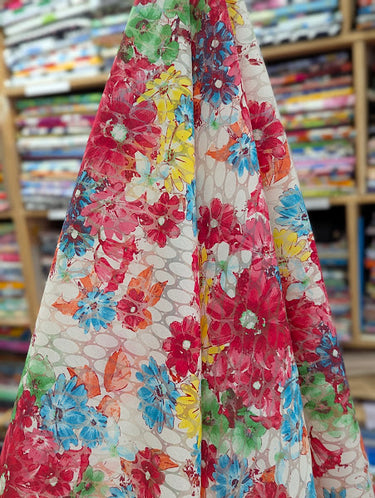 Jolie Flora, Cotton-blend Batiste, Burnout A