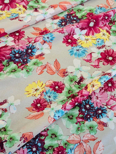 Jolie Flora 100% Silk, Crepe de Chine B