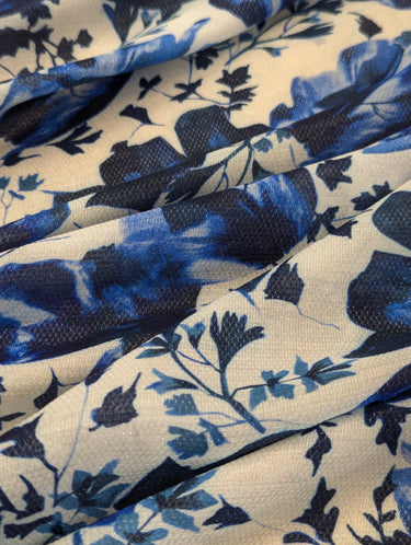 Lazuli, Silk Blend Georgette, Jacquard