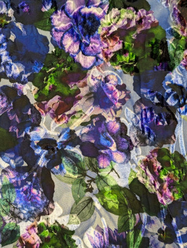 Midnight Garden, Silk-blend Velvet Devoré, Blue