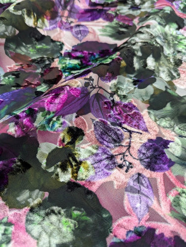 Midnight Garden, Silk-blend Velvet Devoré, Pink