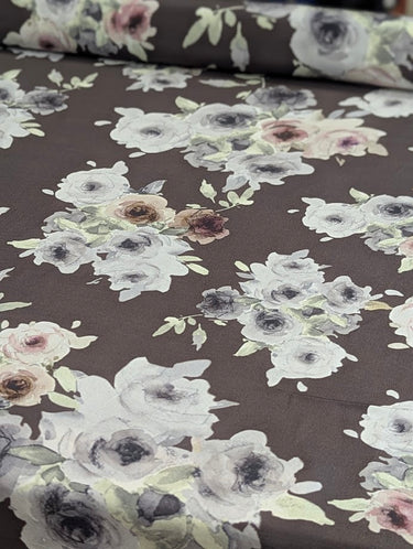 Moonflower A, 100% Silk, Crepe de Chine