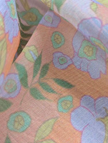 Primrose Dusk 100% Silk, Crinkle Chiffon