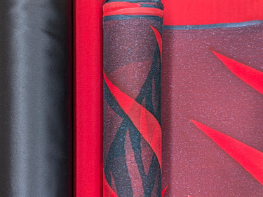 Red Voltage 100% Silk, Crinkle Chiffon