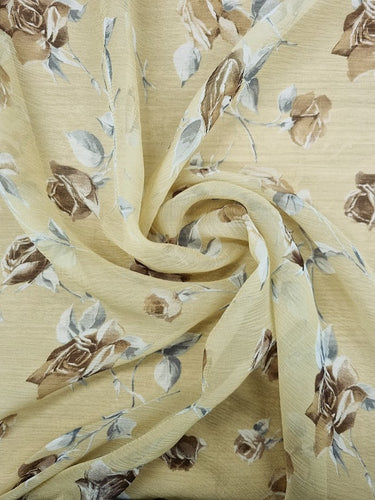 Sepia Rose, Silk-blend Crinkle Chiffon