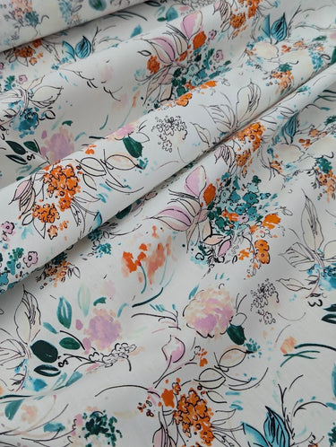 Spring Flowers, 100% Cotton, Poplin