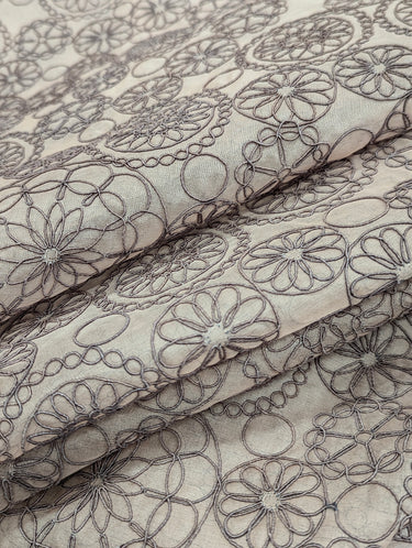 Veluna 100% Silk, Organza with Corded Embroidery