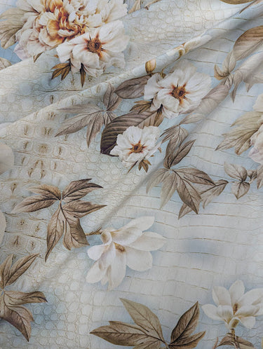 Wild Peony 100% Silk, Crepe de Chine