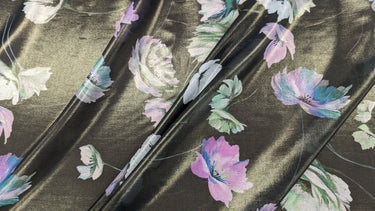 Wildflowers In The Breeze, 100% Cotton, Batiste with Gold Foil