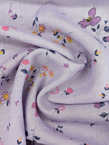 A Romantic Sprinkle of Flowers 100% Linen Lilac
