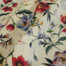 Floral pattern with colorful flowers on a cream background