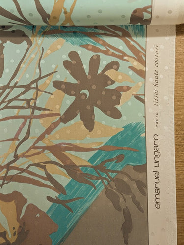 By the Stream, 100% Silk, Jacquard, Turquoise