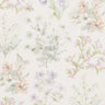 Liberty Fabrics floral watercolor pattern featuring delicate pastel flowers and foliage on a warm off-white background, with the Liberty Fabrics logo in the bottom right corner.