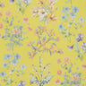 Floral pattern on a yellow background with Liberty Fabrics branding.