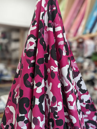 Fuschia Cheetah, 100% Cotton, Sateen