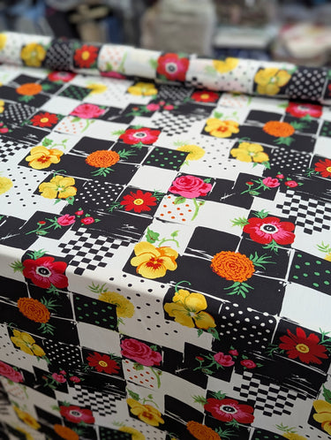 Grand Prix Garden, 100% Silk, Crepe de Chine