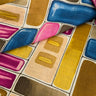 Gridlock 100% Linen Pink Brown