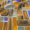 Gridlock 100% Linen Lavender Brown