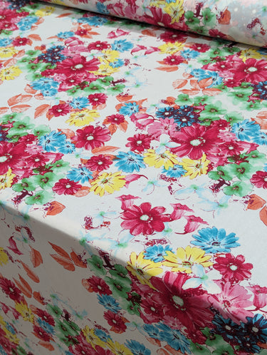 Jolie Flora 100% Silk, Crepe de Chine
