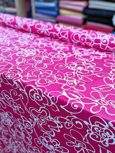 Magenta Swirl, 100% Cotton, Sateen