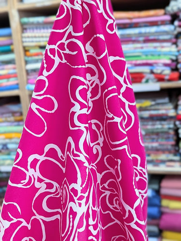 Magenta Swirl, 100% Cotton, Sateen