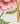 A close-up of a fabric print featuring a large pink flower with green leaves on a white background, with a wooden ruler on the right side for scale and the Liberty Fabrics logo in the bottom right corner.