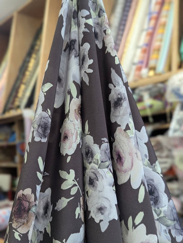 Moonflower A, 100% Silk, Crepe de Chine