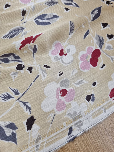 Ophelia 100% Silk, Satin Crinkle Georgette Cream