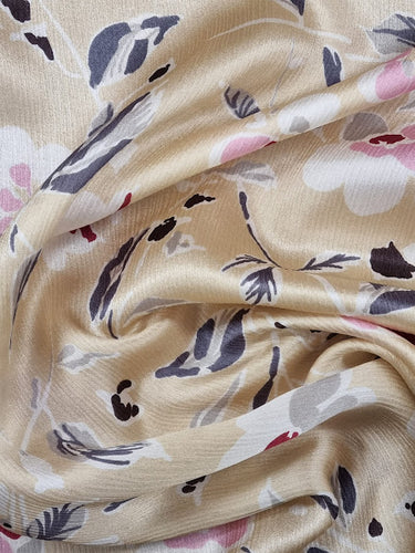 Ophelia 100% Silk, Satin Crinkle Georgette Cream
