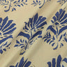 Ivory fabric with blue floral motifs