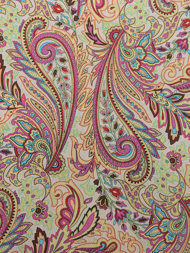 Paisley Waltz 100% Silk, Crepe de Chine