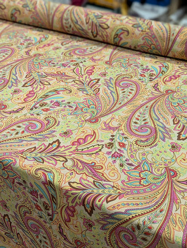 Paisley Waltz 100% Silk, Crepe de Chine