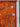 Close-up of a printed pure wool fabric with intertwined ropes, tassels, and chains on a vivid orange ground, with 'Emanuel Ungaro' branding on the selvedge.