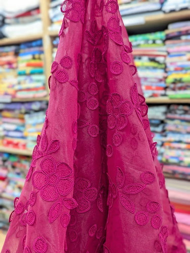 Pink Theory, 3D Floral Double-layer Organza