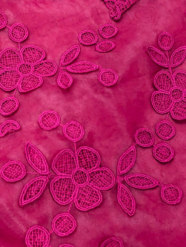 Pink Theory, 3D Floral Double-layer Organza