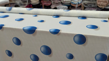Polka Not Quite 100% Cotton, Lawn, Blue