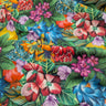 Colorful tropical floral fabric pattern