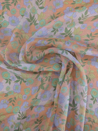Primrose Dusk 100% Silk, Crinkle Chiffon