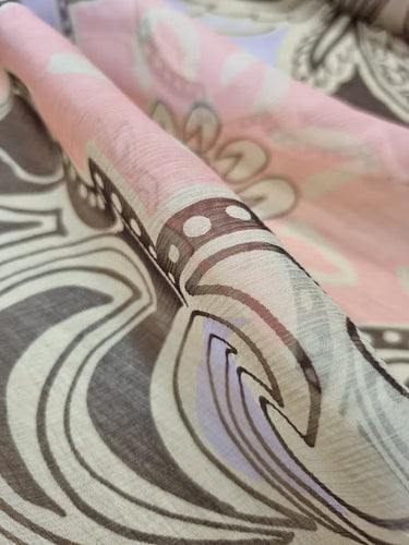 Ramble Rose 100% Silk, Crinkle Chiffon Pink