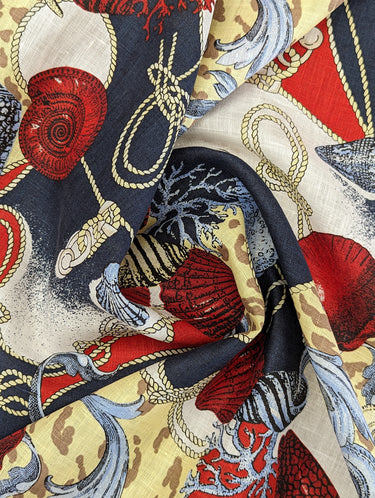 Sea Shells On The Sea Shore, 100% Linen