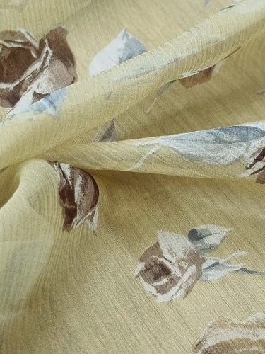Sepia Rose, Silk-blend Crinkle Chiffon
