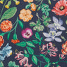 Colorful floral pattern on a dark blue background with Liberty Fabrics branding.