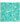 A square fabric or paper sample with a dense white floral line pattern on a bright turquoise background, shown flat against a white backdrop with a small ruler edge visible along the left side.